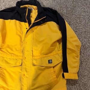 Carhartt Soft Shell Jacket C48 YLW Workshield Parka Nylon Rain Coat Mens Size XL